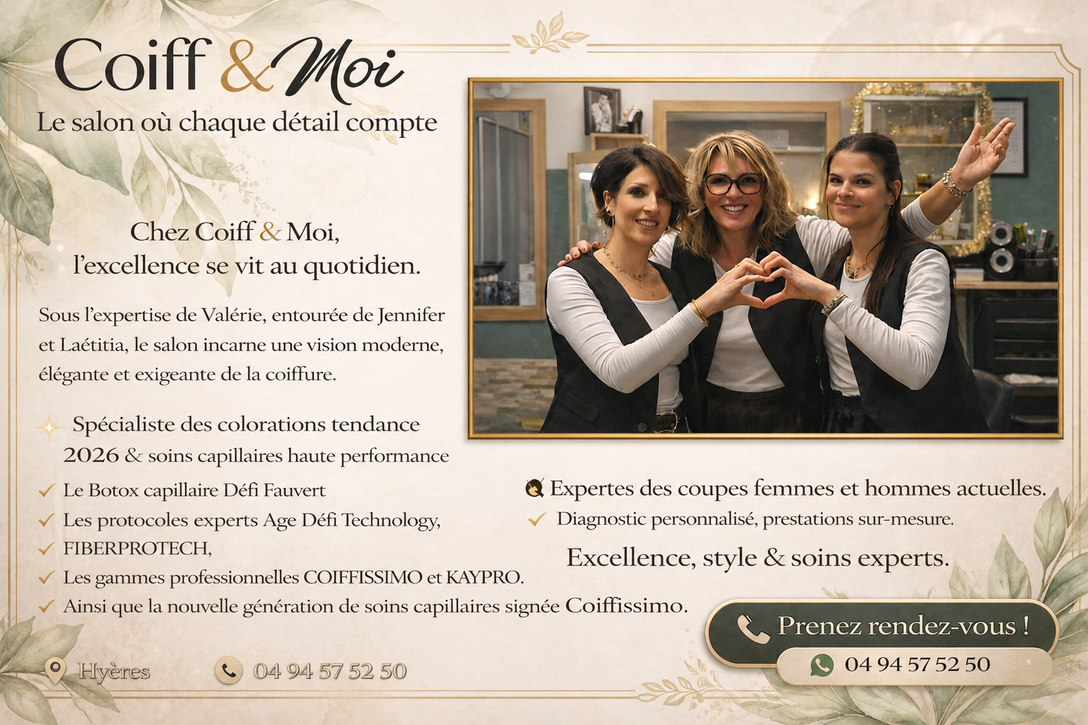 Salon de coiffure Coiff & Moi à Hyères, espace moderne et élégant