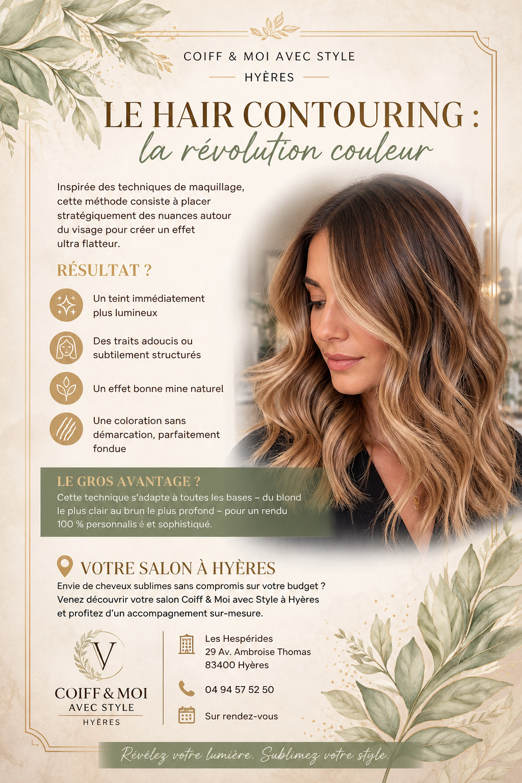 Hair contouring à Hyères avec le salon Coiff&Moi avec style