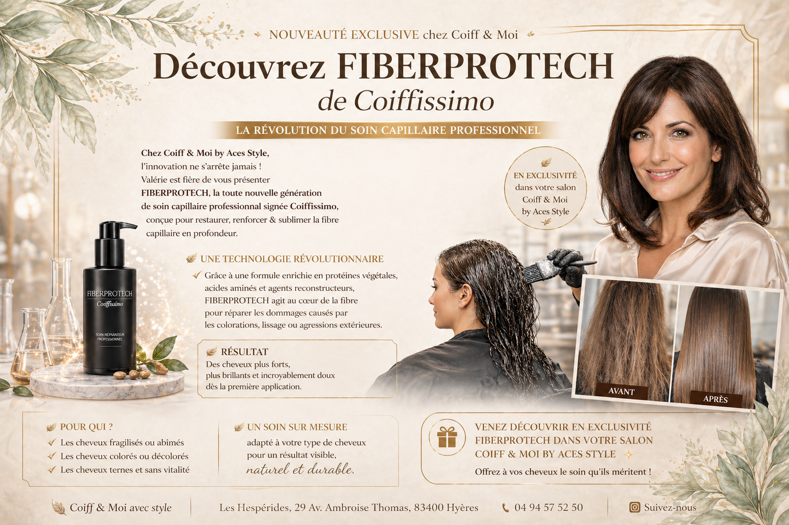 FIBERPROTCH Salon de coiffure Coiff & Moi à Hyères, espace moderne et élégant